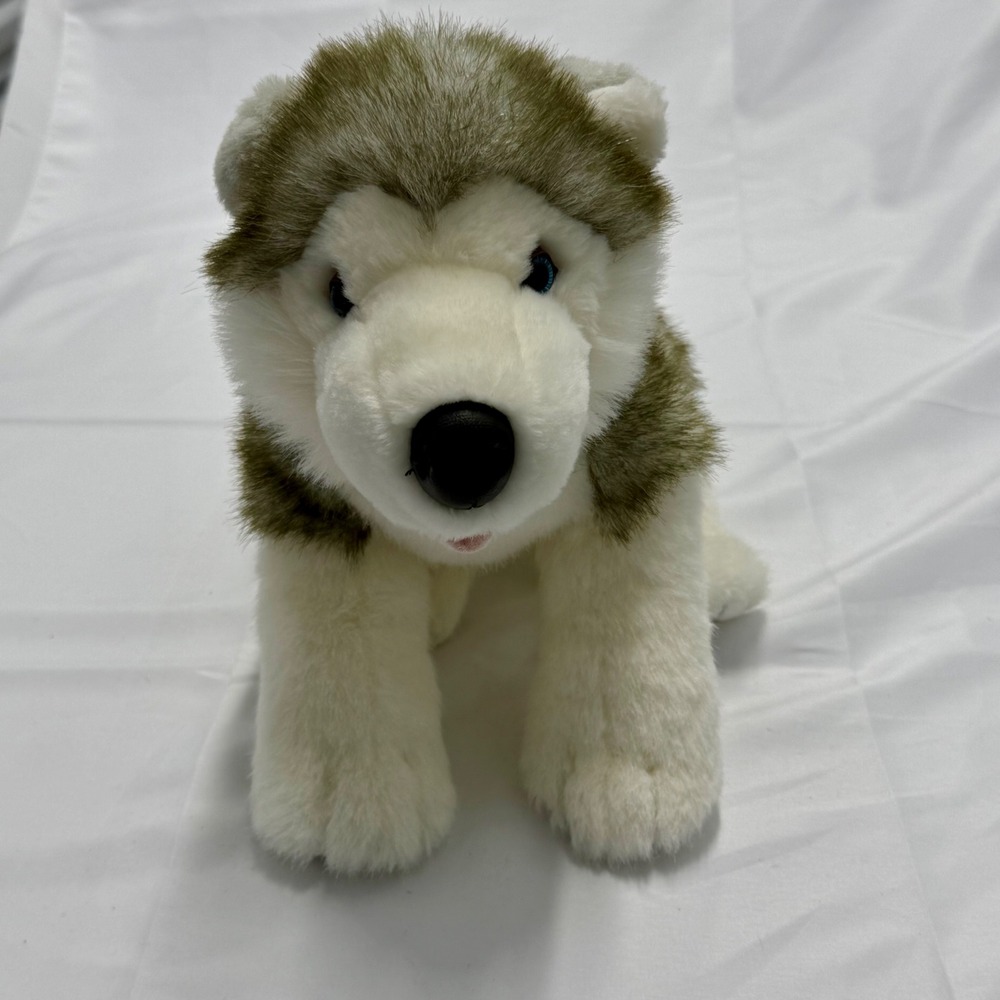 Build-A-Bear Workshop Siberian Husky Plush‎ Dog Grey White Blue Eyes 15 Inch